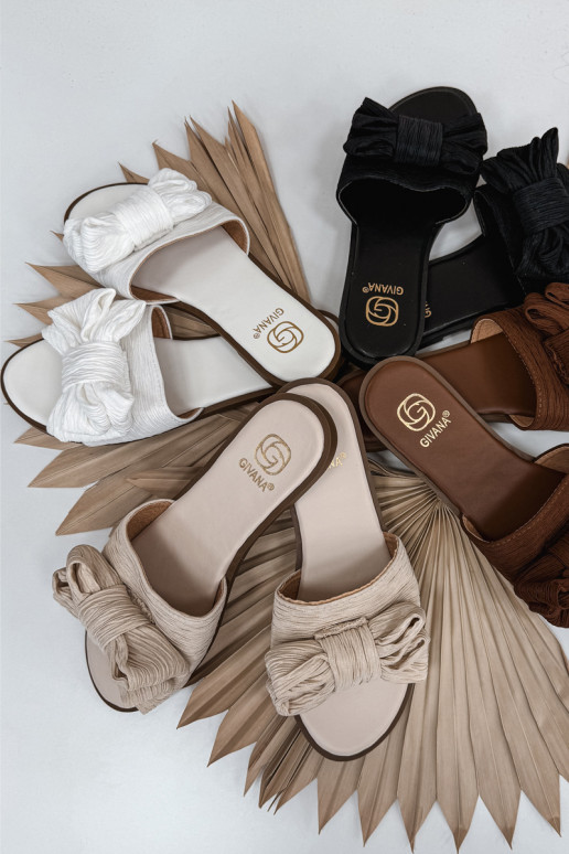 sieviešu čības ar platiem papēžiem ar bantītēm baltas krāsas Amivelle