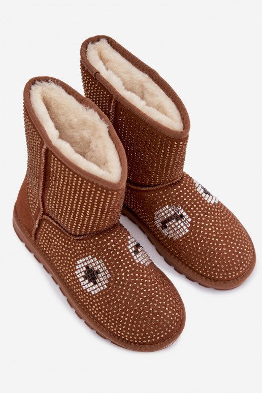 Dekorētas Augsts sniega apavi Sieviešu brūnas krāsas Galivra