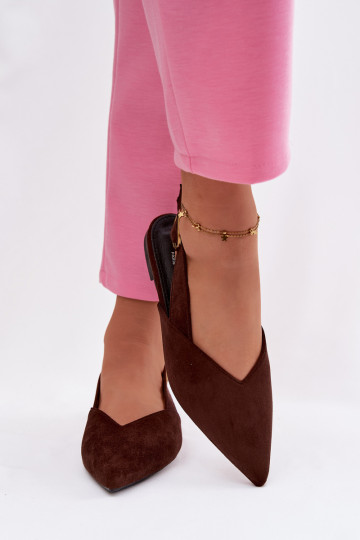 Balerīnas Ar zelta sprādzi Eko zamšādaoIne CzekoladoIne Palerra 2