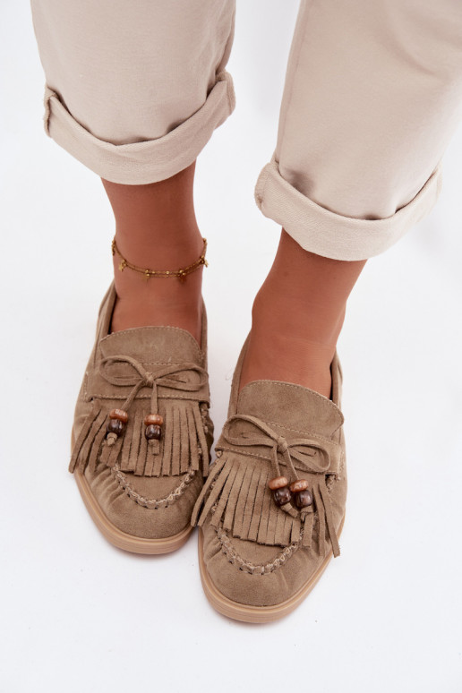 sieviešu mokasīni ar bārkstīm I Koraļļiikami Zaļas krāsas Teressa