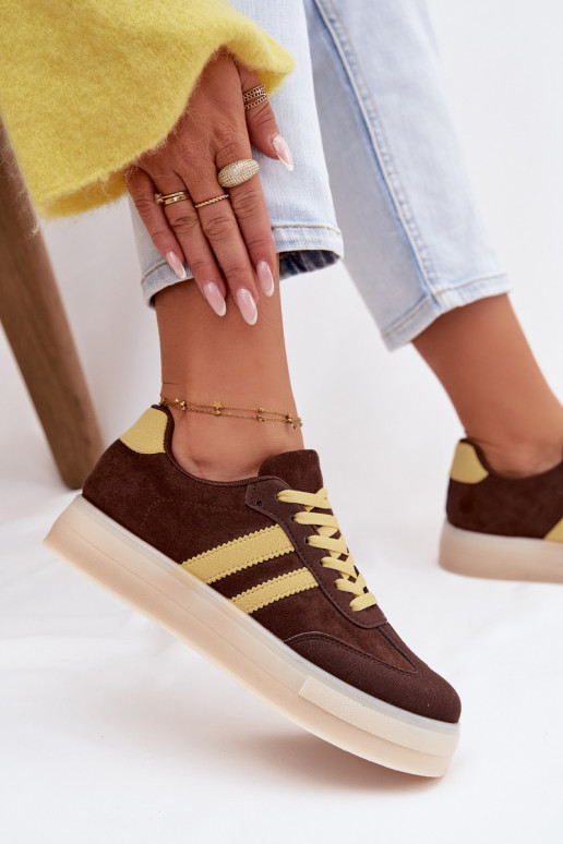 Sneakers modeļa apavi Sieviešu ar platformu CzekoladoIne Giselia