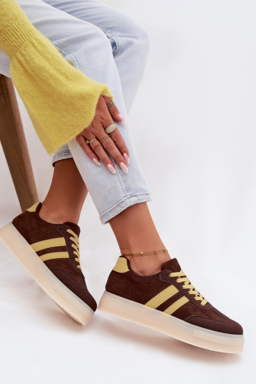 Sneakers modeļa apavi Sieviešu ar platformu CzekoladoIne Giselia