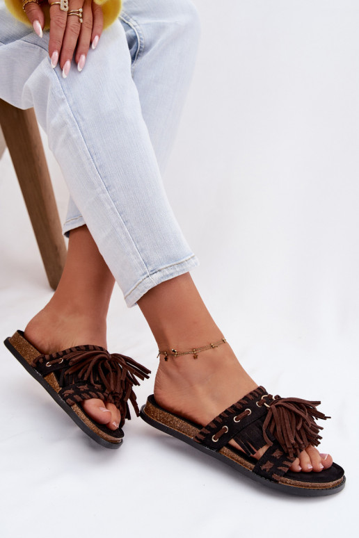 sieviešu čības ar bārkstīm melnas krāsas Glorinna