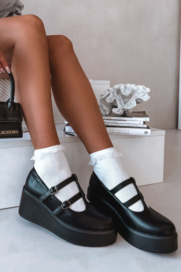 apavi Sieviešu Uz Ķīļa Ar svītrām melnas krāsas Jesivelle