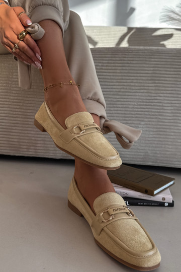 Sieviešu mokasīni ar grezniem elementiem dzeltenā krāsā Evelora