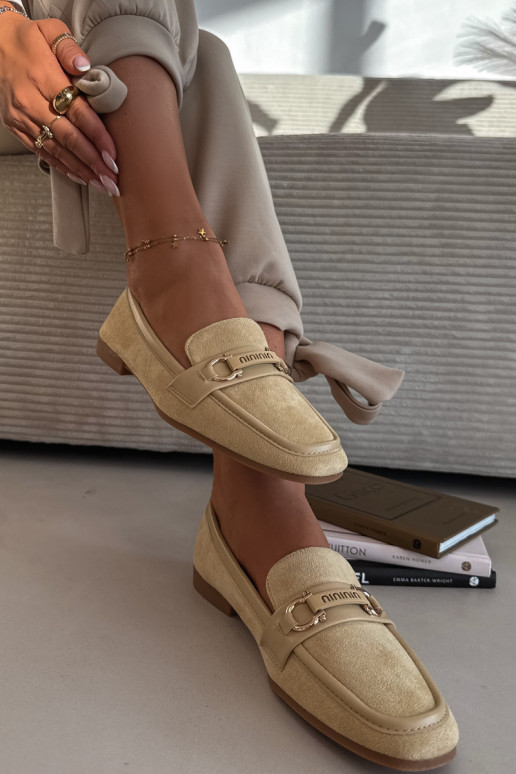 Sieviešu mokasīni ar grezniem elementiem dzeltenā krāsā Evelora