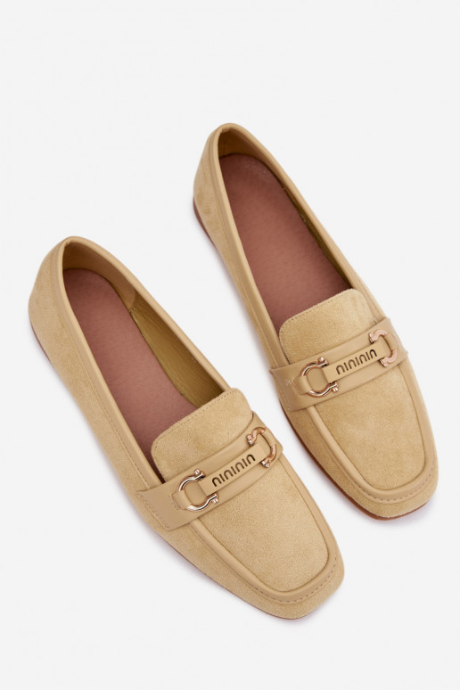 Sieviešu mokasīni ar grezniem elementiem dzeltenā krāsā Evelora