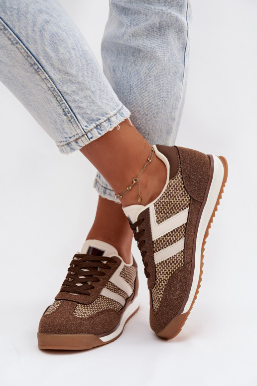 Brūna krāsas sieviešu sporta apavi „Sneakers" modelis „Soretta"