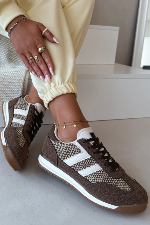 Brūna krāsas sieviešu sporta apavi „Sneakers" modelis „Soretta"