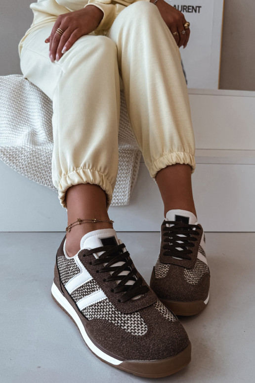 Brūna krāsas sieviešu sporta apavi „Sneakers" modelis „Soretta"