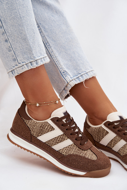 Brūna krāsas sieviešu sporta apavi „Sneakers" modelis „Soretta"