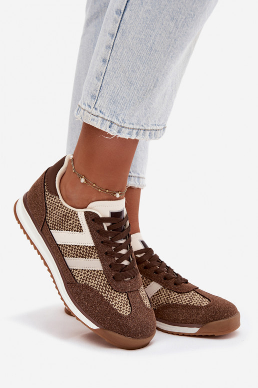 Brūna krāsas sieviešu sporta apavi „Sneakers" modelis „Soretta"