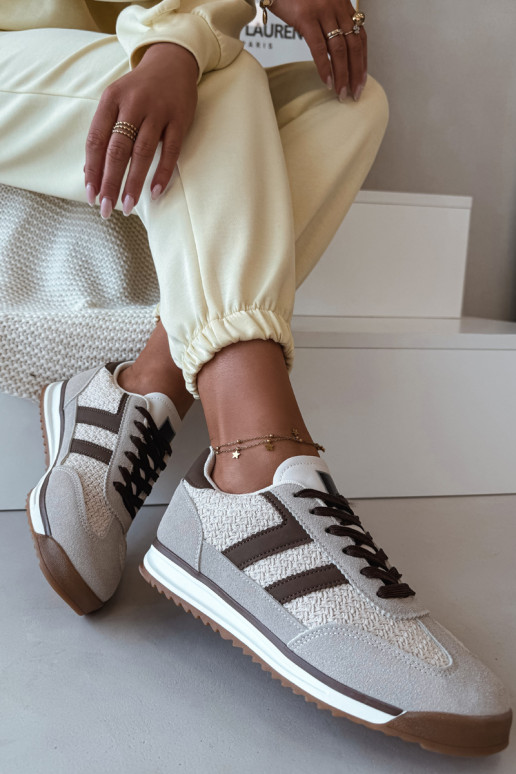 Smilšu krāsas sieviešu sporta apavi „Sneakers" modelis „Soretta"