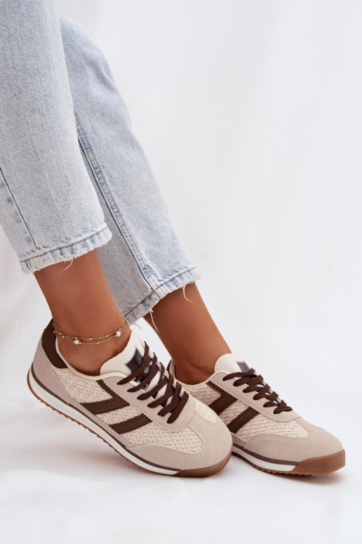 Smilšu krāsas sieviešu sporta apavi „Sneakers" modelis „Soretta"