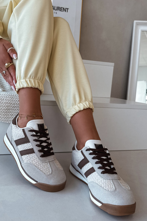 Smilšu krāsas sieviešu sporta apavi „Sneakers" modelis „Soretta"