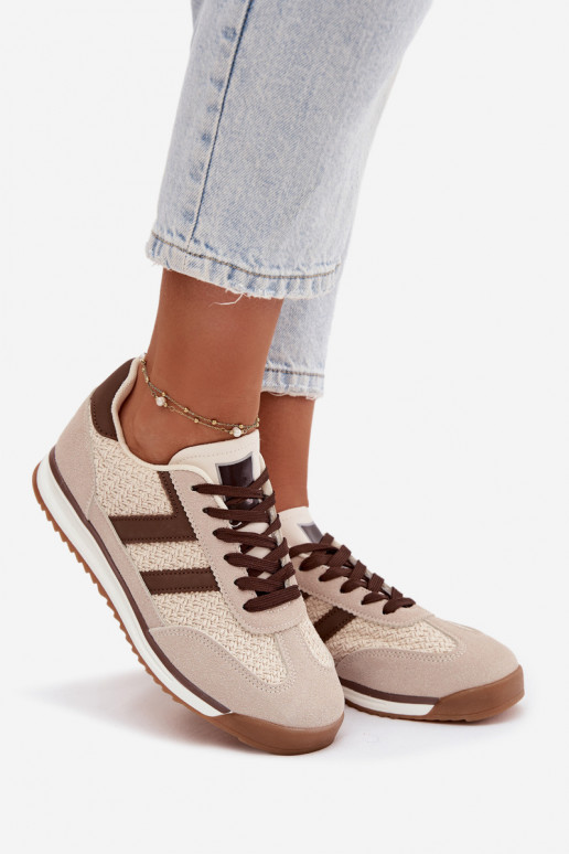 Smilšu krāsas sieviešu sporta apavi „Sneakers" modelis „Soretta"