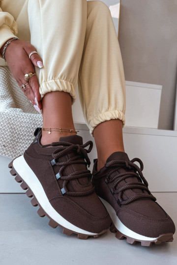 Sieviešu sporta apavi ar platformu šokolādes krāsā Riadella 2