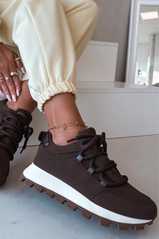 Sieviešu sporta apavi ar platformu šokolādes krāsā Riadella