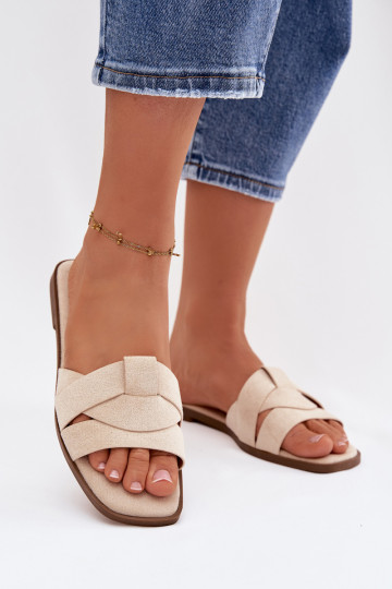 Čības Sieviešu dzīvoklis Ar svītrām Eko zamšādaoIne Ziloņkaula krāsas Florane