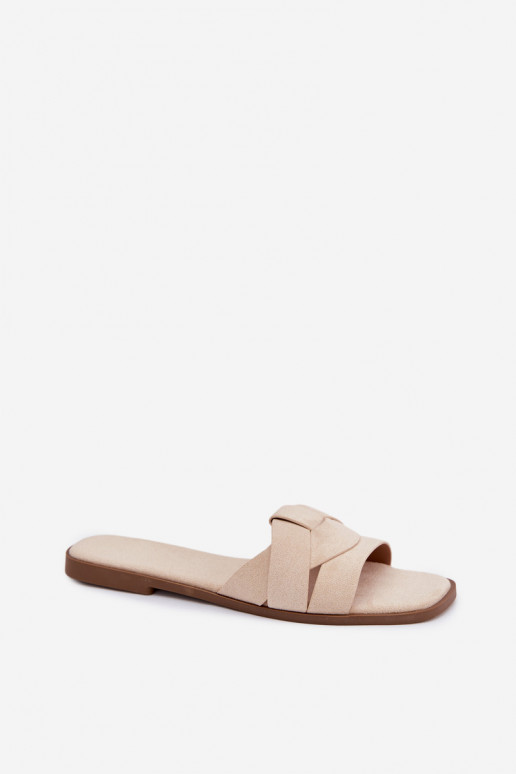 Čības Sieviešu dzīvoklis Ar svītrām Eko zamšādaoIne Ziloņkaula krāsas Florane