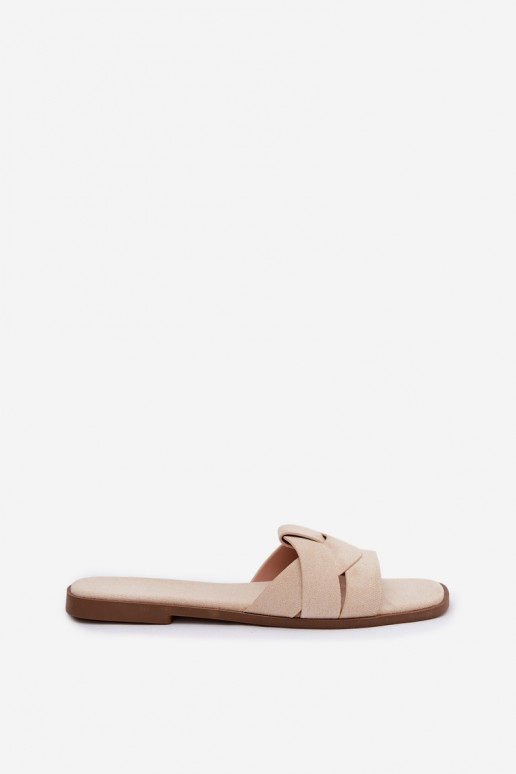 Čības Sieviešu dzīvoklis Ar svītrām Eko zamšādaoIne Ziloņkaula krāsas Florane