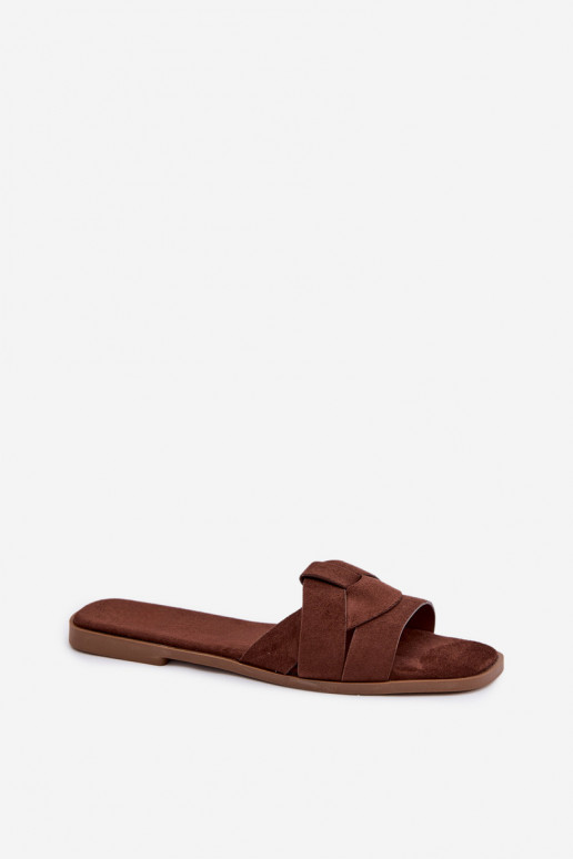 Čības Sieviešu dzīvoklis Ar svītrām Eko zamšādaoIne CzekoladoIne Florane