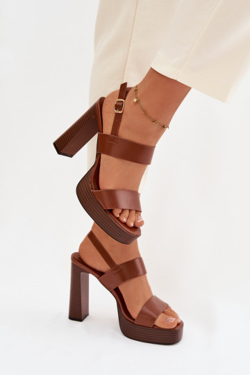 Sieviešu basenes Un platforma Eko Āda brūnas krāsas Hanelia