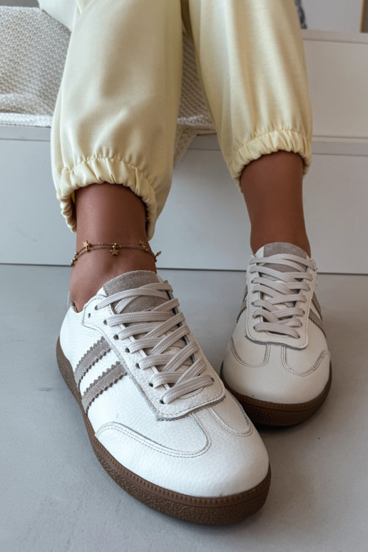 Zazoo N1068 Āda Zems Sneakers modeļa apavi Sieviešu smilšu krāsas