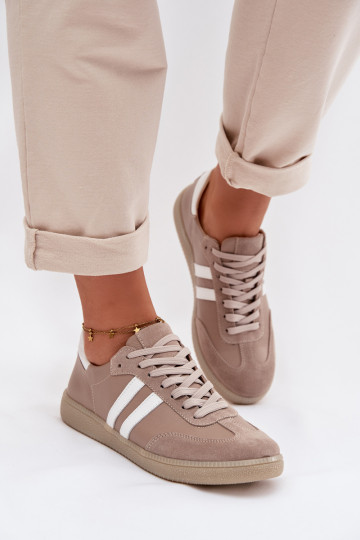 Zazoo N1068 Āda Zems Sneakers modeļa apavi Sieviešu smilšu krāsas