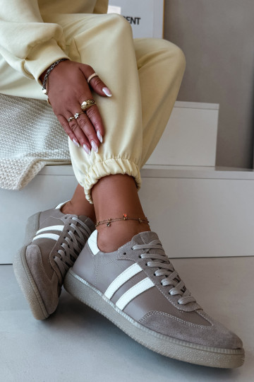 Zazoo N1068 Āda Zems Sneakers modeļa apavi Sieviešu smilšu krāsas 2