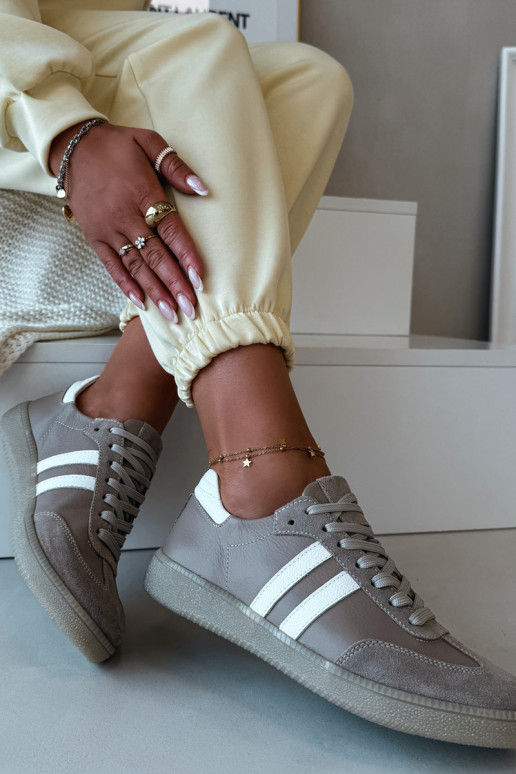 Zazoo N1068 Āda Zems Sneakers modeļa apavi Sieviešu smilšu krāsas