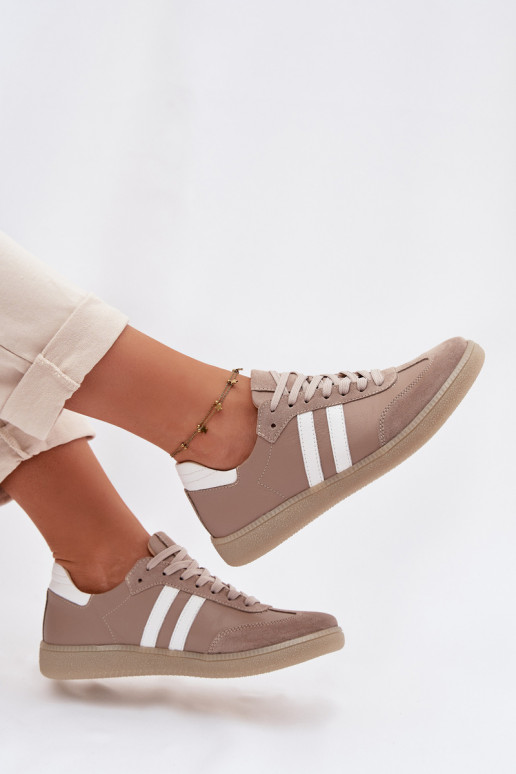 Zazoo N1068 Āda Zems Sneakers modeļa apavi Sieviešu smilšu krāsas