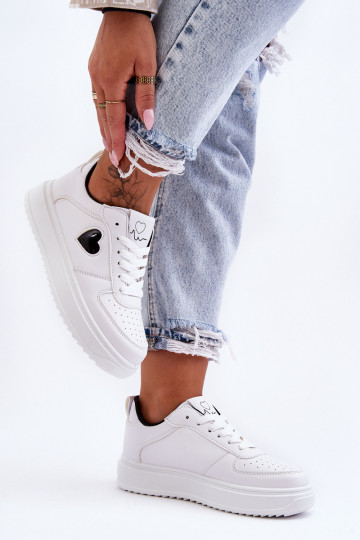 Klasiska modeļa sporta apavi Ar Sirdi Baltas-melnas krāsas Amore 2