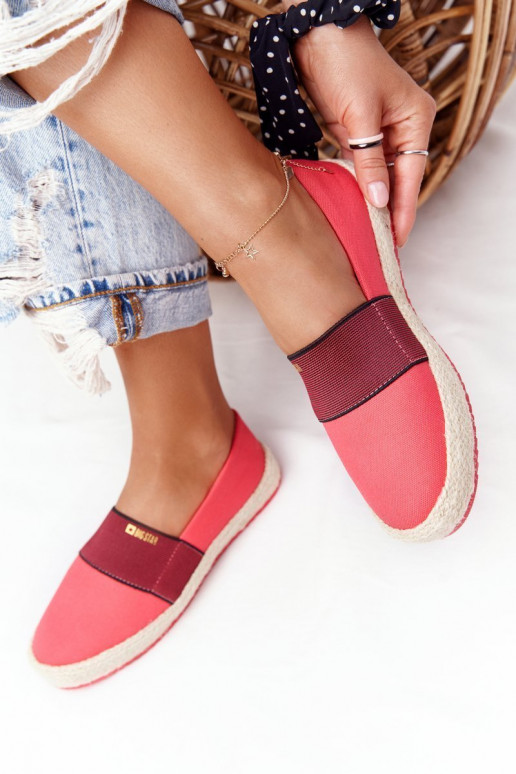 espadrilles Uz pītas zoles Big Star HH274478 sarkanas krāsas