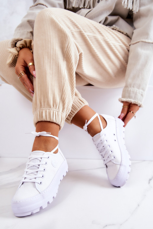 Sieviešu apavi ar platformu BIG STAR JJ274488 baltas krāsas