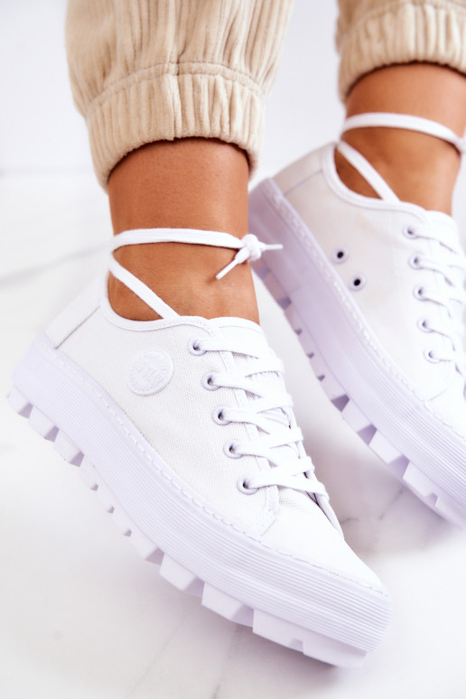 Sieviešu apavi ar platformu BIG STAR JJ274488 baltas krāsas