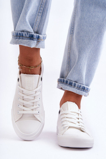 Sieviešu zems materiāls brīvā laika apavi Big Star KK274008 baltas krāsas 2