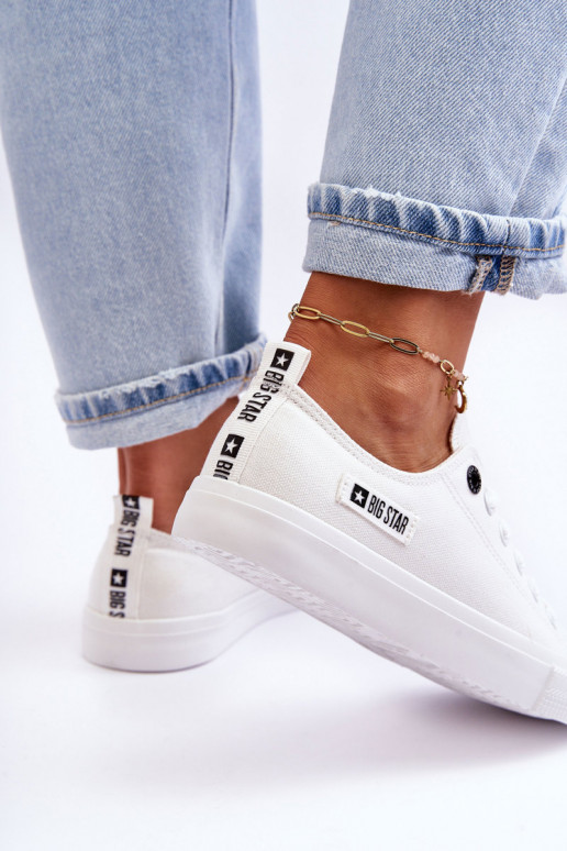 Sieviešu zems materiāls brīvā laika apavi Big Star KK274008 baltas krāsas