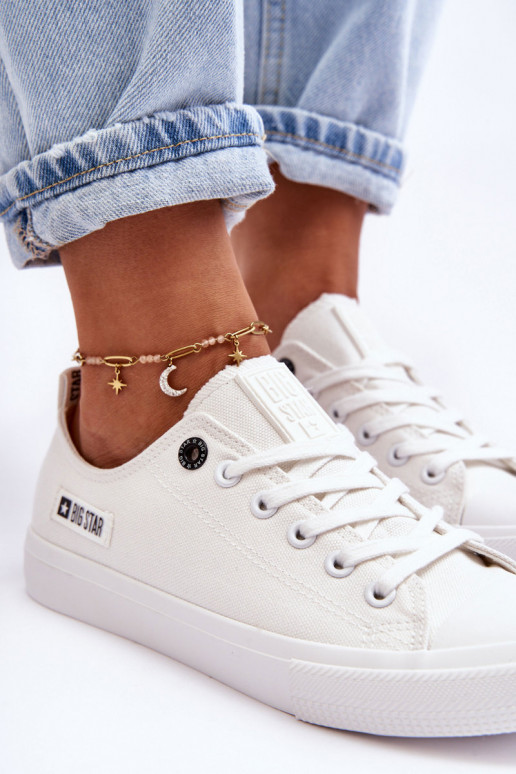Sieviešu zems materiāls brīvā laika apavi Big Star KK274008 baltas krāsas