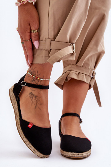 Sieviešu espadrilles ar platformu Big Star FF274526 melnā krāsā 2