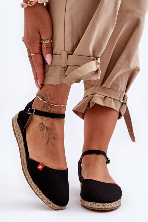 Sieviešu espadrilles ar platformu Big Star FF274526 melnas krāsas