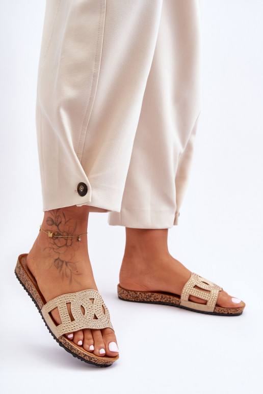 Sieviešu Čības Dekorētas Kniedes smilšu krāsas Evelins