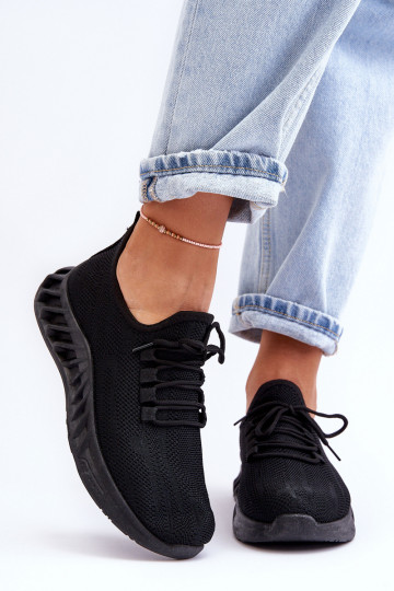 Sieviešu Paslīdēt uz Auduma Sneakers modeļa apavi melnas krāsas Venett 2