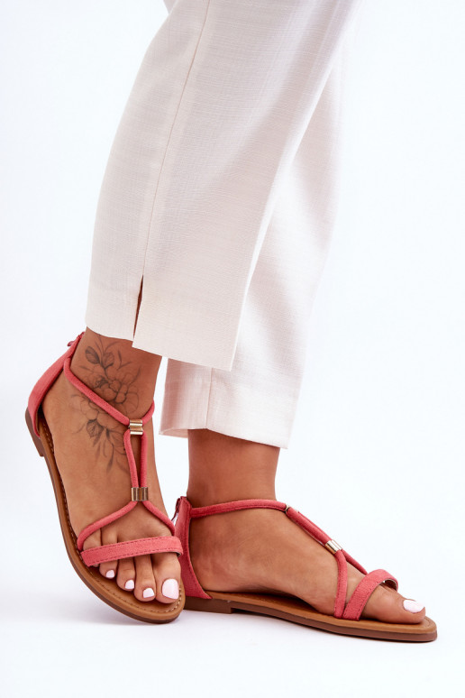 Sieviešu līdzenas zoles basenes Uz pili koraļļu krāsa Jullie