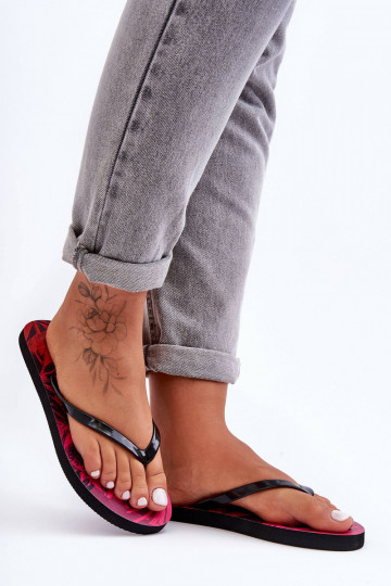 Klasiska modeļa Čības modernas iešļūcenes 4F 4FSS23FFLIF060-90S Melns-Rozā krāsas 2