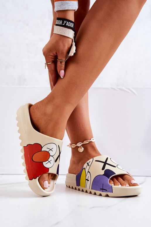 Gumijas ČībasIeslēgtsdrukāšanaiem smilšu krāsas Monsters