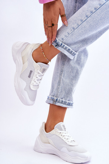 Sieviešu Auduma sporta apavi Memory Foam System Big Star LL274A064 baltas krāsas 2