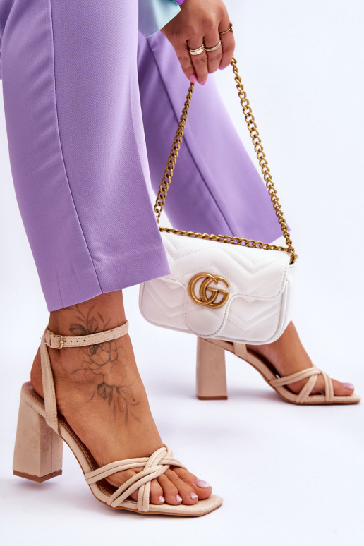 Klasiska modeļa Zamšādas basenes ar papēdi smilšu krāsas Bernett