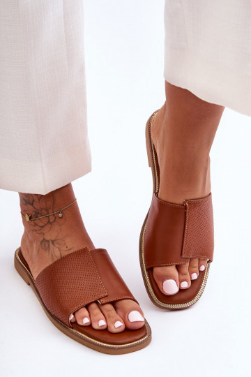 sieviešu čības Āda brūnas krāsas Harmony