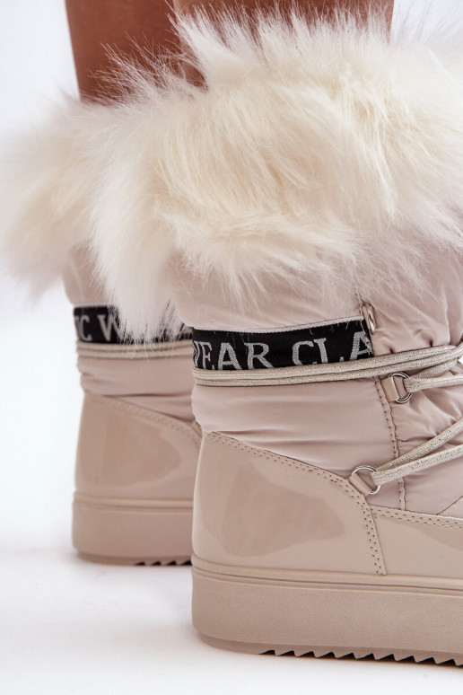 Sieviešu sniega apavi šņorējami Ziloņkaula krāsas Santero